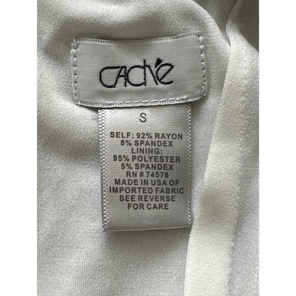 VTG 90s Cache Knee Length Dress S Animal Print Black White Classic Mob Wife - Picture 8 of 13